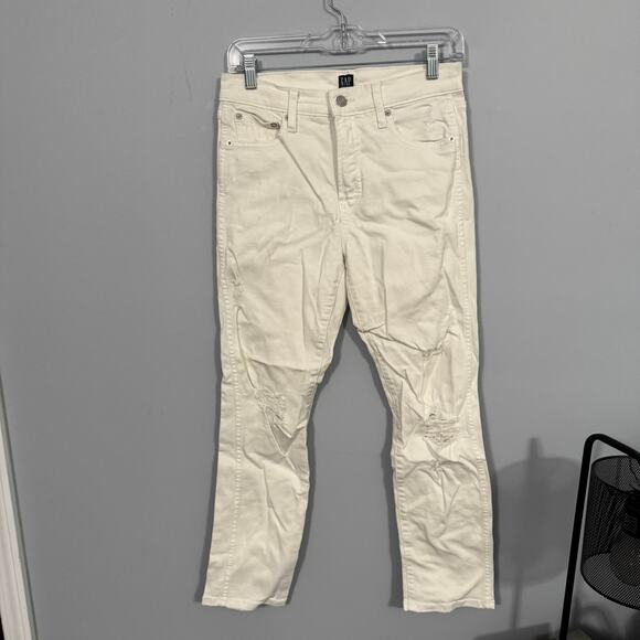GAP Denim - GAP Denim White Distressed Jeans Slim Straight Women's Size 27 Regular / Size 4